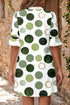 Polka Dot Print Flounced Half Sleeve A Line Mini Dress