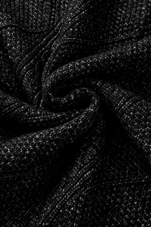 Long Sleeve Cable Knit Crew Neck Sweater Dress