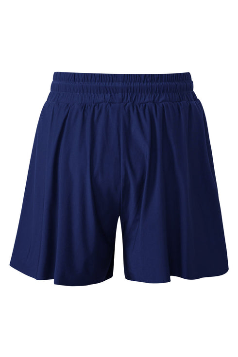 Active Drawstring Elastic Waist Lined Ruffle Shorts Swim Bottoms