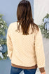 Plush Checkered Twisted Rib Detail Long Sleeve Top