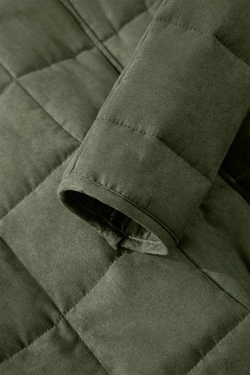 Casual Solid Zip Up Quilted Pocket Jacket