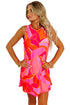 Abstract Blossoms Sleeveless Shift Dress