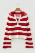 Striped V Neck Long Sleeve Shift Sweater