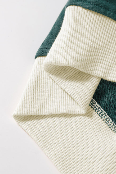 Paneled Loose Pullover And Lace Up Skort Two Piece Set