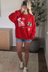Gingham Patch Embroidered Rugby Print Stars Sweatshirt