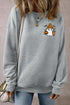 Ghost Character Embroidered Graphic Art Pullover Sweatshirt