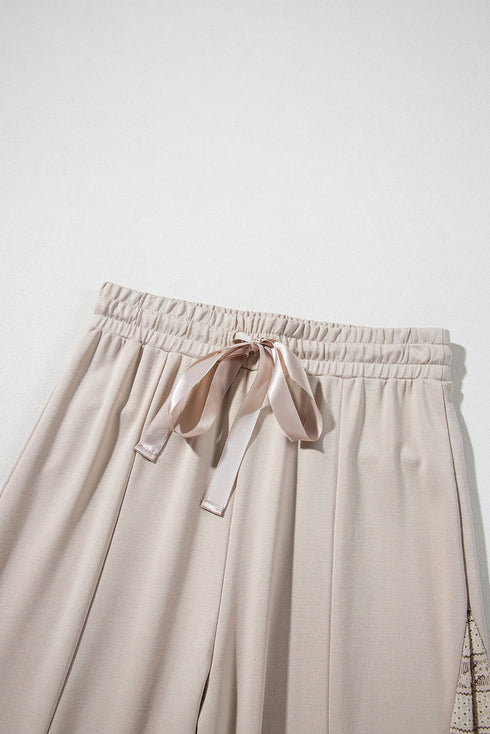 Bohemian Sheer Lace Patchwork Wide Leg Pants