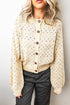 Geometric Print Button Front Long Sleeve Graphic Cardigan