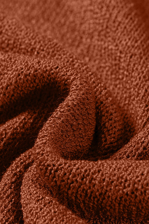 Ribbed Knit Round Neck Short Sleeve Sweater