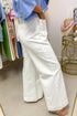 Scalloped Patch Pocket Wide Leg Shift Jeans