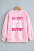 Howdy Graphic Polka Dot Hem Mock Neck Sweatshirt