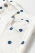 Tailored Seam Polka Dot Print Ankle Length Denim Jeans