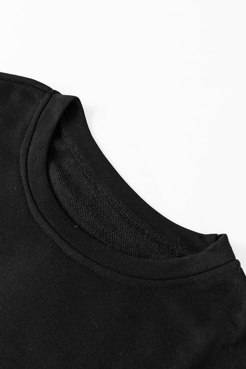 Casual Solid Pullover And Seamed Lounge Pant Set