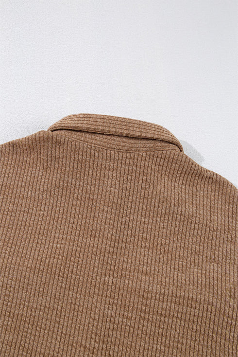 Casual Textured Corduroy Long Sleeve Button Down Jacket