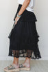 Polyamide Elastane Elegant Ruffle Lace Tiered Skirt