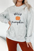 Polyester Cotton Hello Pumpkin Embroidered Pattern Sweatshirt