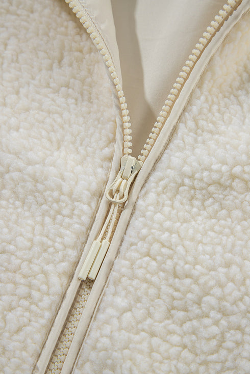 Exclusive Casual Fleece Zip Up Drawstring Hooded Pocketed Jacket