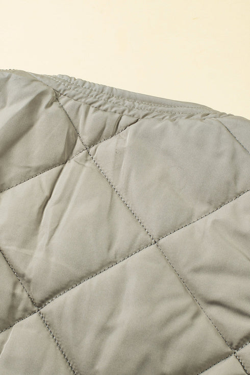 Solid Color Quilted Longline Outerwear Pocket Vest