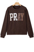 Floral Buffalo Plaid Striped Embroidered Patch Western Pullover Sweatshirt