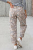 Camouflage Pattern Pocket Rivet Ankle Length Harem Fit Jeans