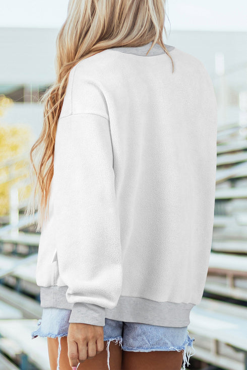 Sequin Pumpkin Face Mock Neck Tunic Sweatshirt