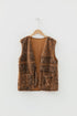Sherpa Fleece Paisley Print Pocketed Western Vest