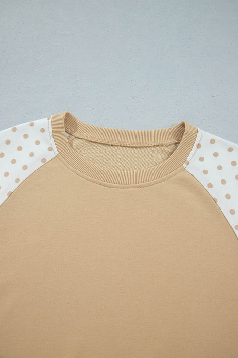 Polka Dot Patchwork Long Sleeve Pant Set