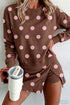 Polka Dot Long Sleeve Skirt Dress Two Piece Set