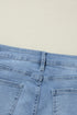 High Rise Asymmetric Button Zip Fly Distressed Jeans