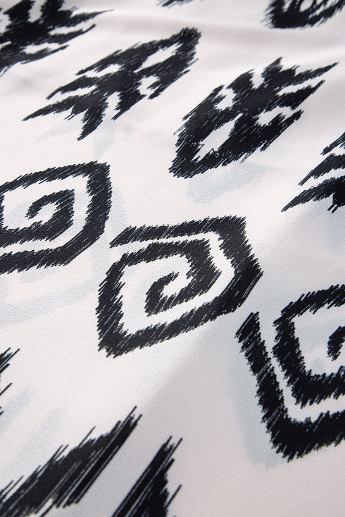 Bohemian Aztec Print H Line Halter Maxi Dress