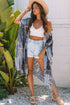 Bohemian Patchwork Print Open Front Resort Kimono