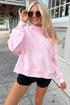 Stay Salty Embroidered Long Sleeve Mock Neck Shift Pullover Sweatshirt