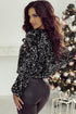 Elegant Solid Sequined Open Front Cropped Jacket