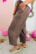 Pure Cotton Seam Elastic Waist Barrel Pants