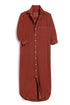 Long Sleeve Button Down Corduroy Midi Dress