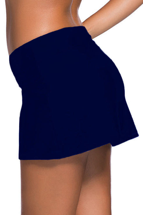 Wide Waistband Smooth Stretch Mini Swim Skirt