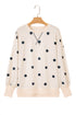 Playful Polka Dot Relaxed Split Hem Pullover Top
