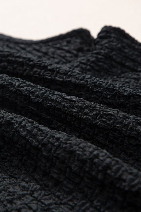 Textured Crinkle U Neck Tank Wide Leg Pant Sets