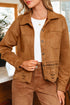 Faux Suede Western Retro Hollowed Detail Jacket