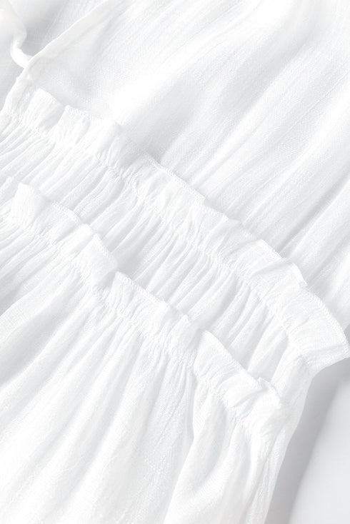 Bohemian Tiered Ruffle High Low Open Front Kimono