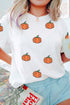 Sequined Star Pumpkin Graphic Round Neck Tee