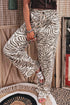 Western Print Zebra Pattern Elastic Waist Pocket Full Length Pants