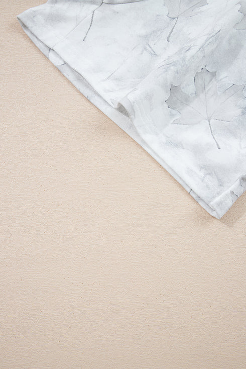 Abstract Camo Print Pullover Top And Casual Short Set