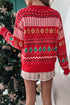 Gingerbread Tree Pattern Round Neck Pullover Sweater