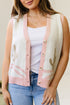 Cactus Pattern Button Front Western Sweater Vest