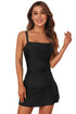 Ruched Square Neck Tummy Control Swim Dress