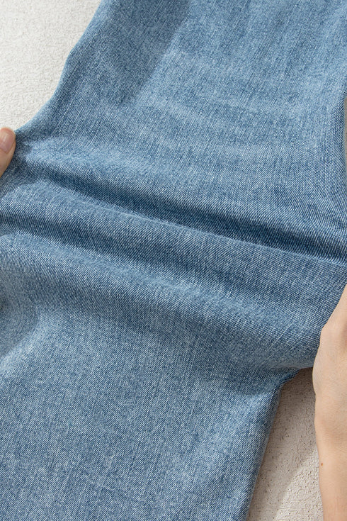 Distressed Open Knee Raw Hem Fit Flare Jeans