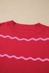 Striped Round Neck Long Sleeve Shift Pullover Sweater