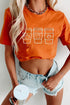 Embroidered Drinks Graphic Round Neck Statement Tee