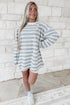 Striped Round Neck Long Sleeve Tunic Top